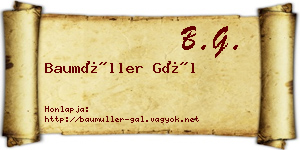 Baumüller Gál névjegykártya